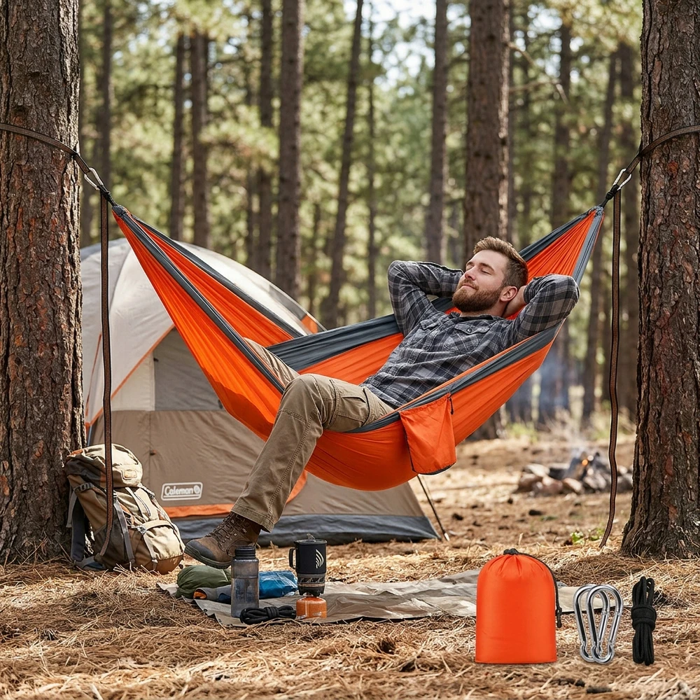 TOURIST GARDEN SURVIVAL CAMPING HAMAKAS 270x140 IDEALUS KELIONĖMS