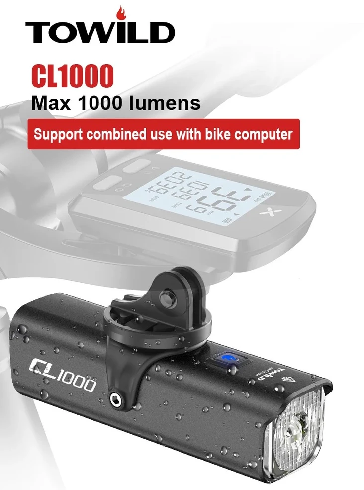 Towild Cl1200 priekinis dviračio žibintas, 1200 lm, powerbank