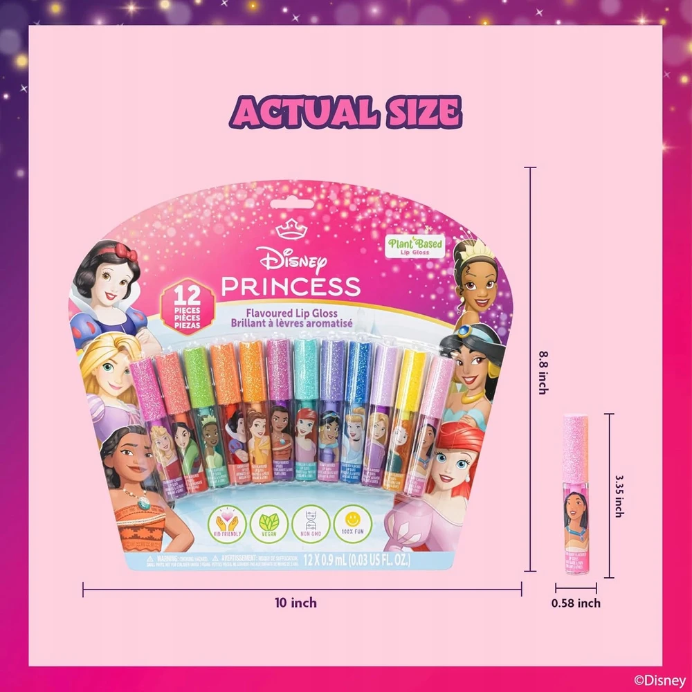 Townley Girl 12 lūpų blizgių makiažo rinkinys mergaitėms DISNEY dovana
