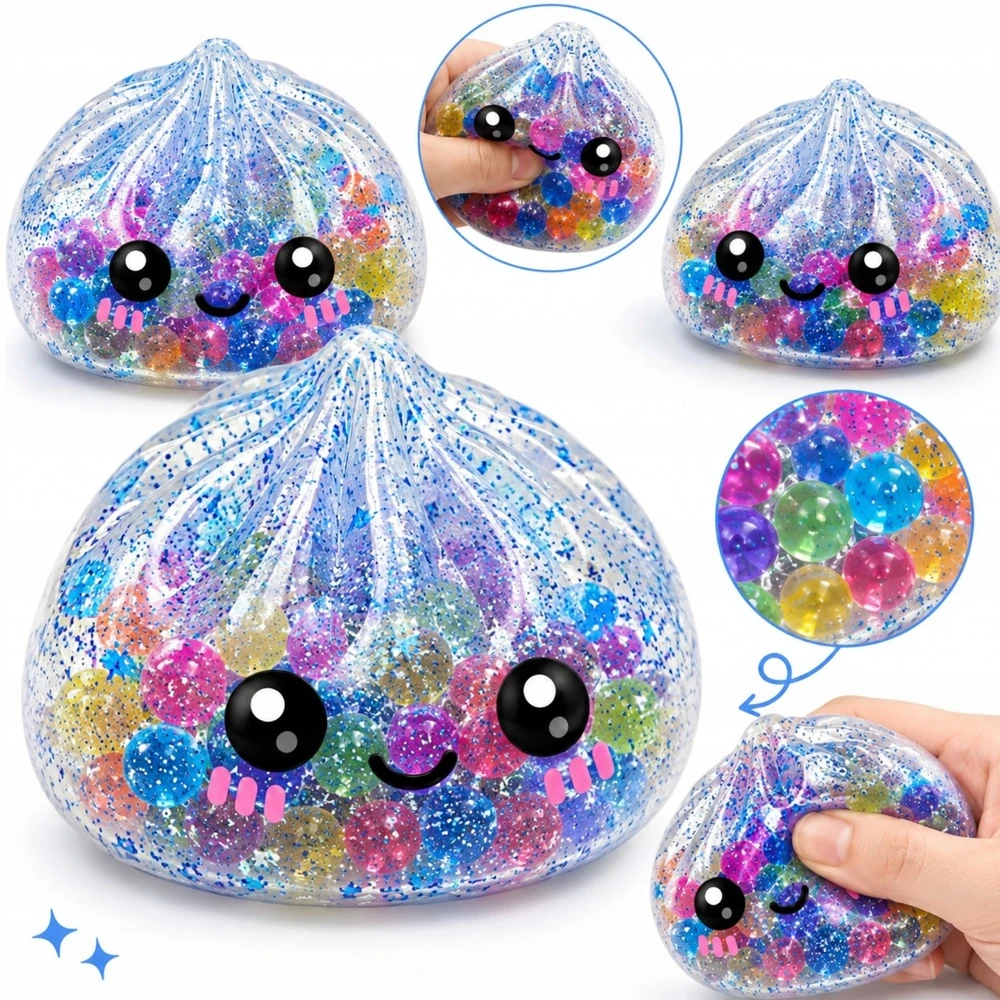 Toys ANTISTRESAS GNIOTEK GLITTER KUDULINIAI KUDULINIAI MYSTERY ORBIZ SPALVOTI KUMULLIAI