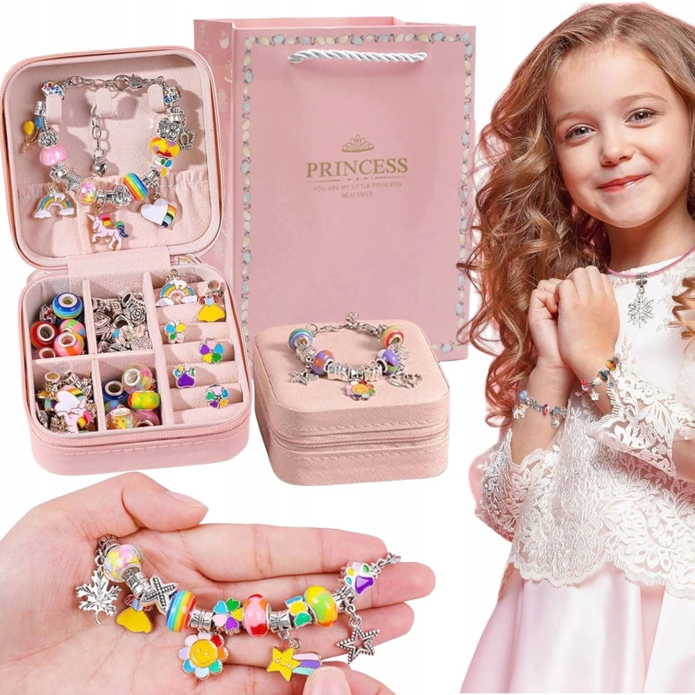 Toys Apyrankių, karoliukų, papuošalų, dovanų, pakabukų, skrynios rinkinys