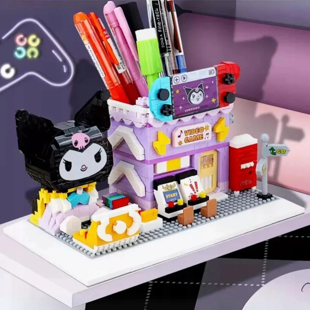 Toys BLOKŲ ĮRANKIŲ KNYGELĖ STALO ORGANIZATORIUS KUROMI FIGŪRŲ RINKINYS 1340 vnt DOVANA