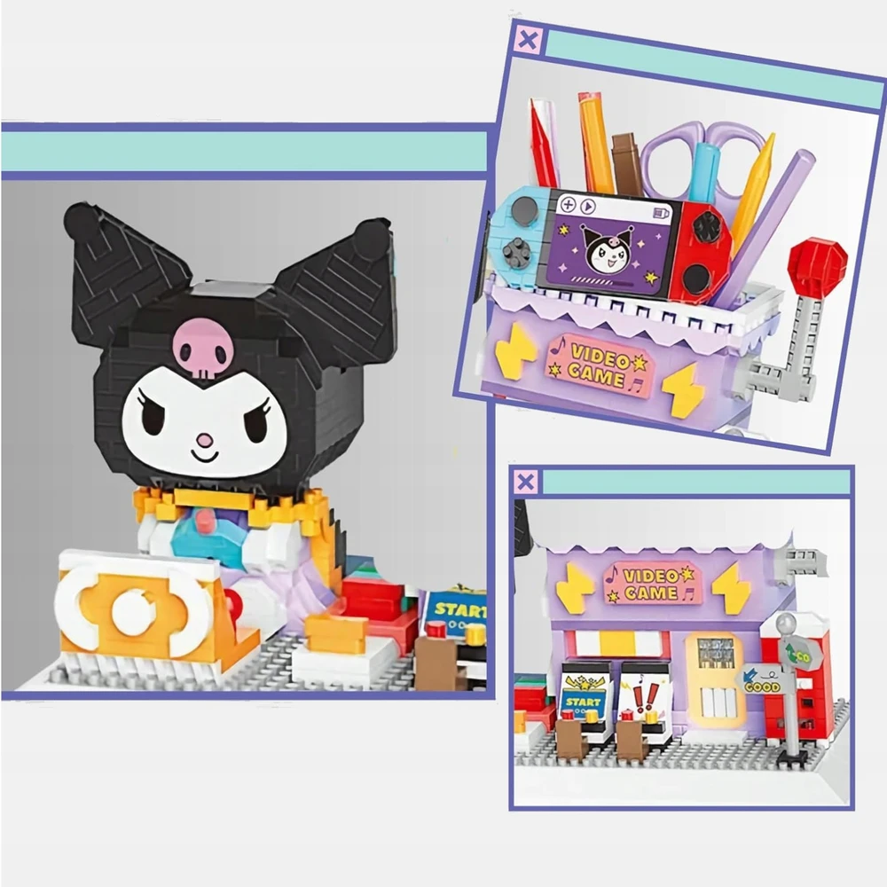 Toys BLOKŲ ĮRANKIŲ KNYGELĖ STALO ORGANIZATORIUS KUROMI FIGŪRŲ RINKINYS 1340 vnt DOVANA