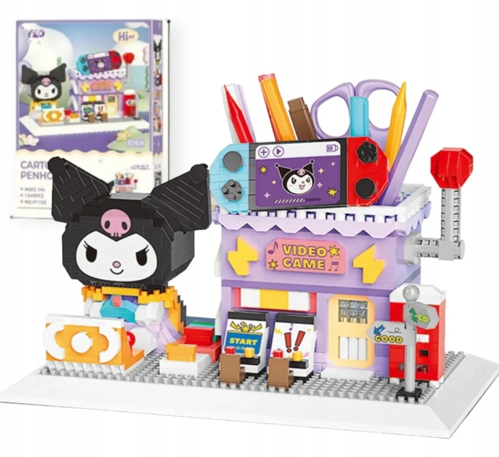 Toys BLOKŲ ĮRANKIŲ KNYGELĖ STALO ORGANIZATORIUS KUROMI FIGŪRŲ RINKINYS 1340 vnt DOVANA