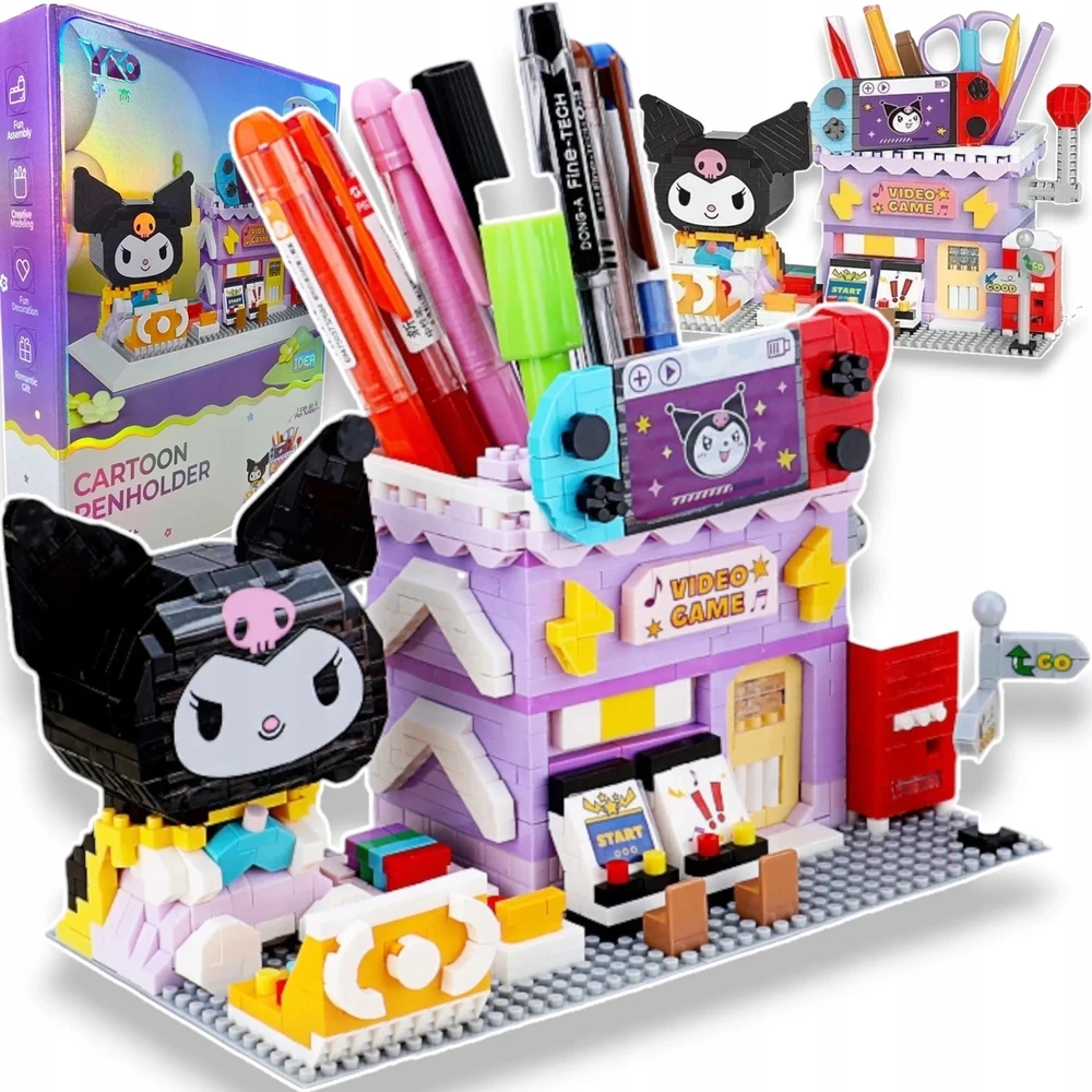 Toys BLOKŲ ĮRANKIŲ KNYGELĖ STALO ORGANIZATORIUS KUROMI FIGŪRŲ RINKINYS 1340 vnt DOVANA