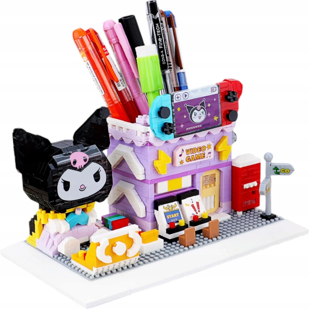 Toys BLOKŲ ĮRANKIŲ KNYGELĖ STALO ORGANIZATORIUS KUROMI FIGŪRŲ RINKINYS 1340 vnt DOVANA