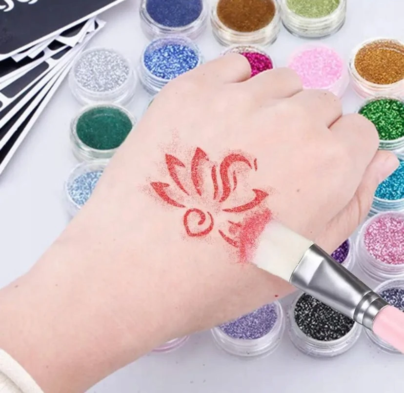 Toys DIDELIS TATUiruočių RINKINYS 222 ŠABLONAI GLITTER PLAUNAMAS DOVANA XXL