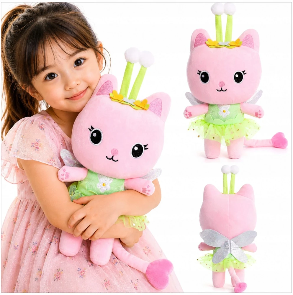 Toys KATINĖS NAMAS MASKOTAS GABI FAIRY PLIŠINIS ŽAISLAS 31cm RINKINYS IŠ PASAKOS GLOBENIS