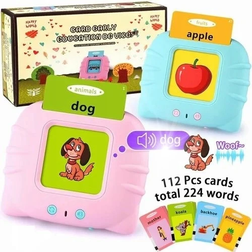 Toys Kortelių skaitytuvas anglų kalbos žodyno mokymuisi 112 kortelių 224 žodžiai