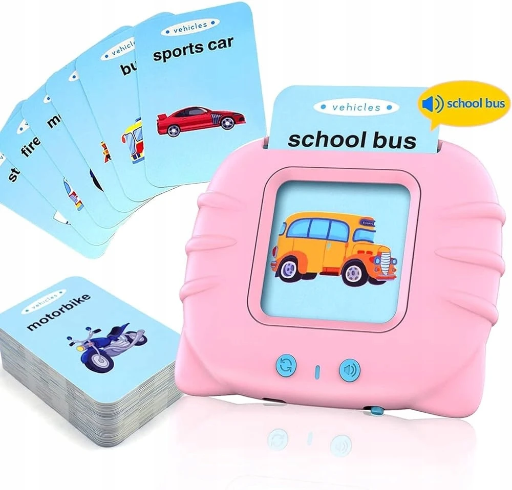 Toys Kortelių skaitytuvas anglų kalbos žodyno mokymuisi 112 kortelių 224 žodžiai