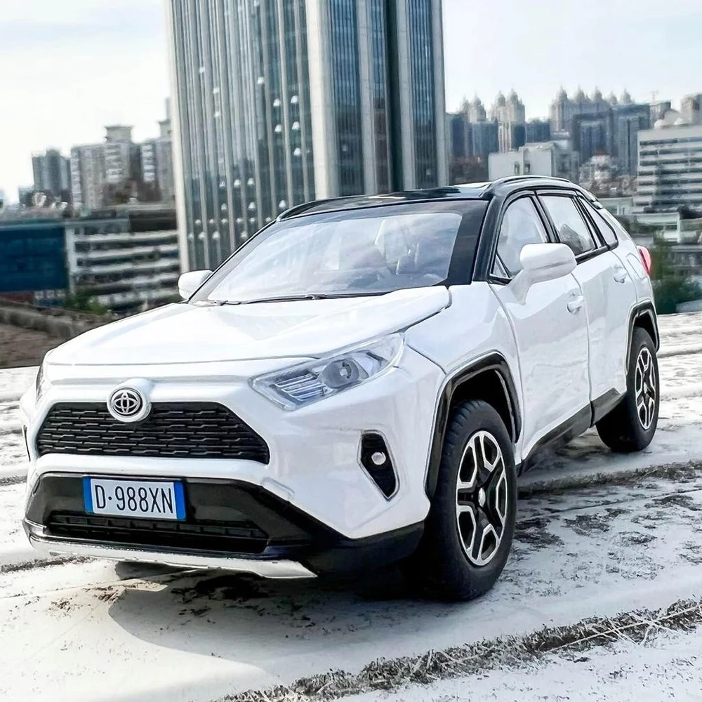Toys METALINIS MODELIS TOYOTA RAV4 DRIVE LED GARSAS ATIDARYTAS DURYS AUTOMOBILIO GABUOTAS 1:32