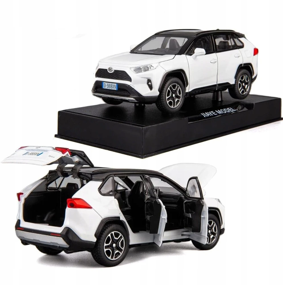 Toys METALINIS MODELIS TOYOTA RAV4 DRIVE LED GARSAS ATIDARYTAS DURYS AUTOMOBILIO GABUOTAS 1:32