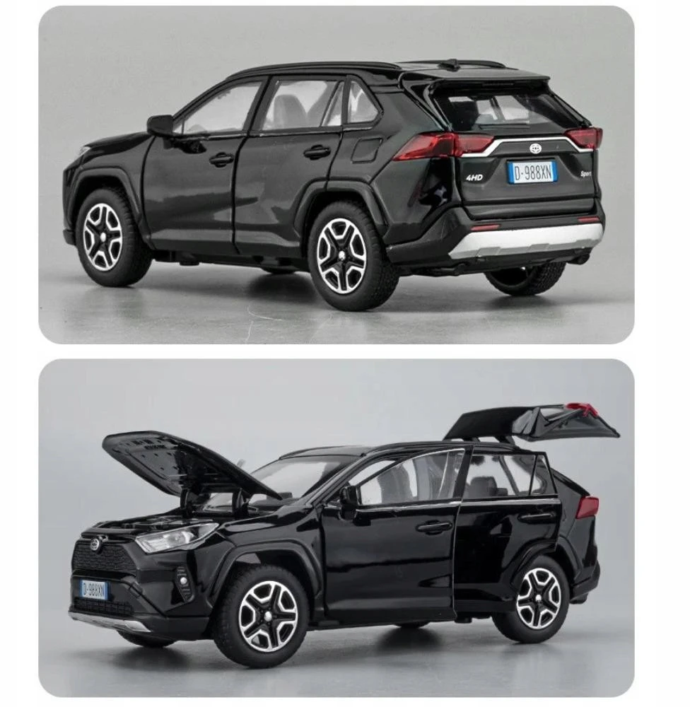 Toys METALINIS MODELIS TOYOTA RAV4 DRIVE LED GARSAS ATIDARYTAS DURYS AUTOMOBILIO GABUOTAS 1:32