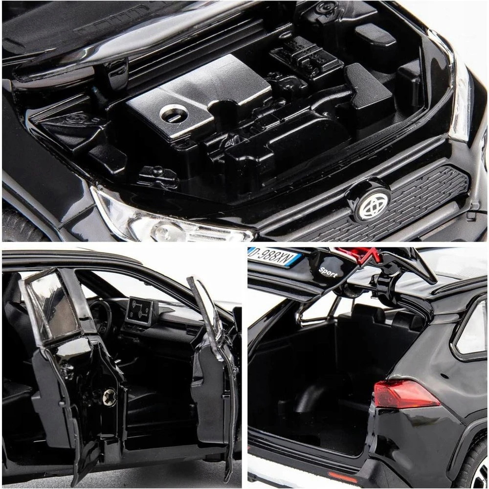 Toys METALINIS MODELIS TOYOTA RAV4 DRIVE LED GARSAS ATIDARYTAS DURYS AUTOMOBILIO GABUOTAS 1:32