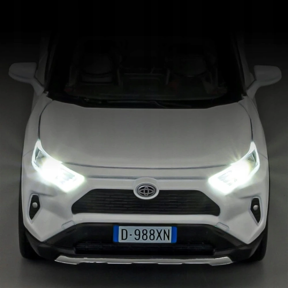 Toys METALINIS MODELIS TOYOTA RAV4 DRIVE LED GARSAS ATIDARYTAS DURYS AUTOMOBILIO GABUOTAS 1:32