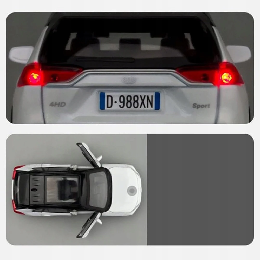 Toys METALINIS MODELIS TOYOTA RAV4 DRIVE LED GARSAS ATIDARYTAS DURYS AUTOMOBILIO GABUOTAS 1:32