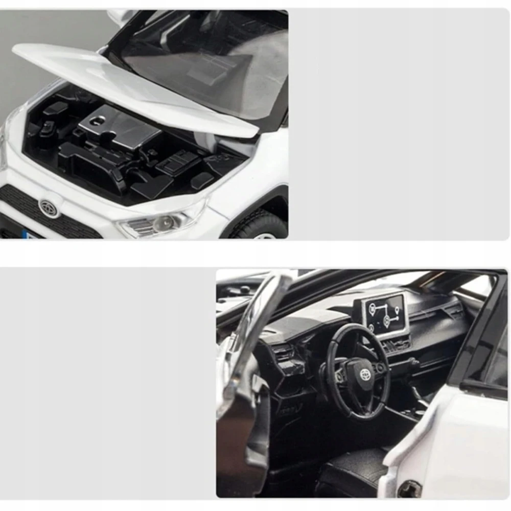 Toys METALINIS MODELIS TOYOTA RAV4 DRIVE LED GARSAS ATIDARYTAS DURYS AUTOMOBILIO GABUOTAS 1:32