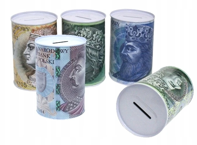 Toys METALOWA SKARBONKA PUSZKA 500 PLN ZŁ OSZCZĘDZANIE
