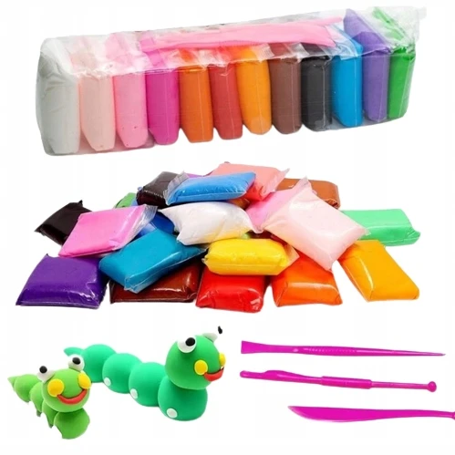 Toys PLASTIKOS MASĖ 12 VIENETŲ PUTOMOLIS SU PRIEDAIS SPALVŲ MIŠINIS SUPER MOLIS