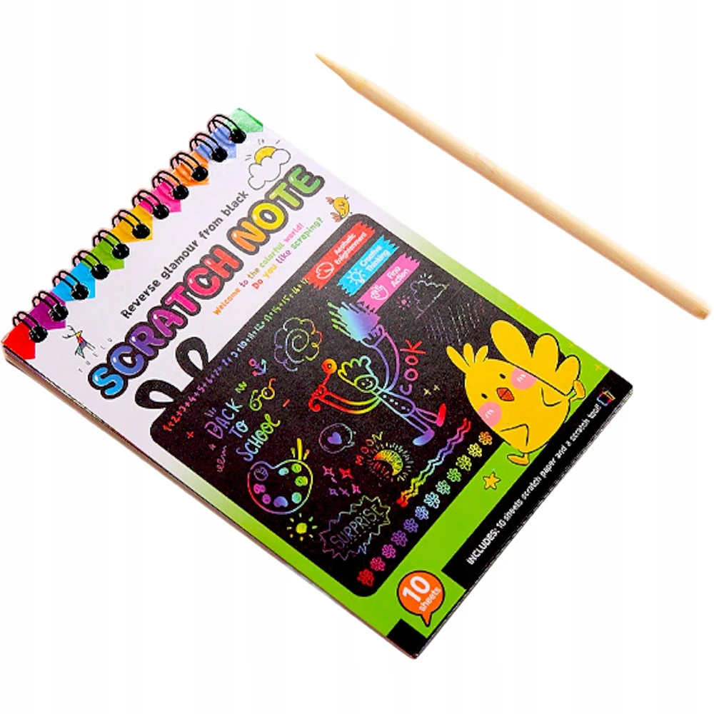 Toys RAINBOW SCRATCH PAD NEŠINIŲ KADĖTIS SCRATCH PAD 10 vnt.