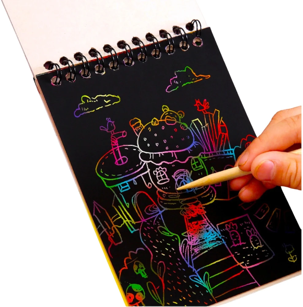 Toys RAINBOW SCRATCH PAD NEŠINIŲ KADĖTIS SCRATCH PAD 10 vnt.