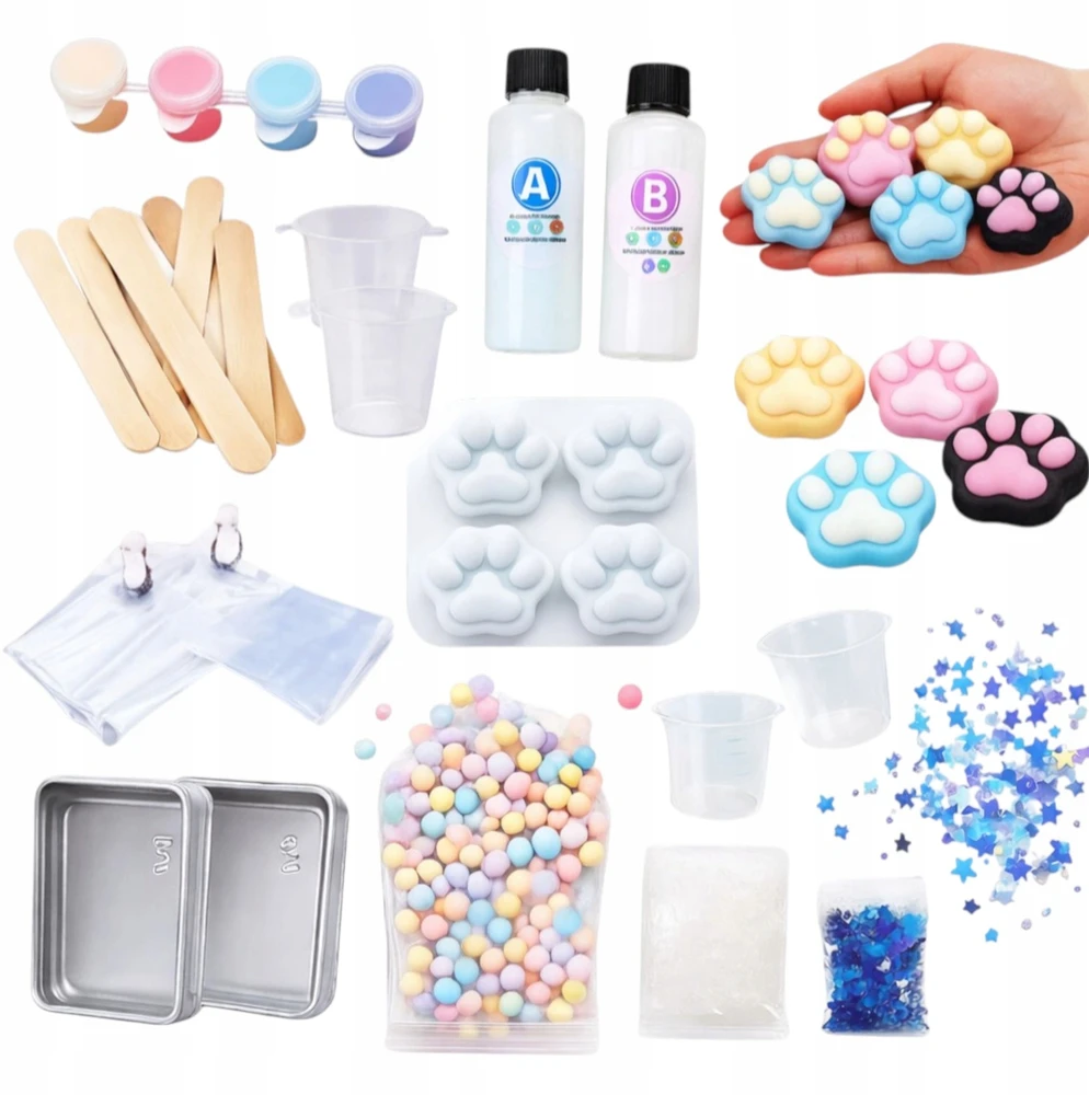 Toys RINKINYS VAIKAMS SUKURTI SQUISH SLIME GNIOTEK DIY KŪRYBINĘ DOVANA