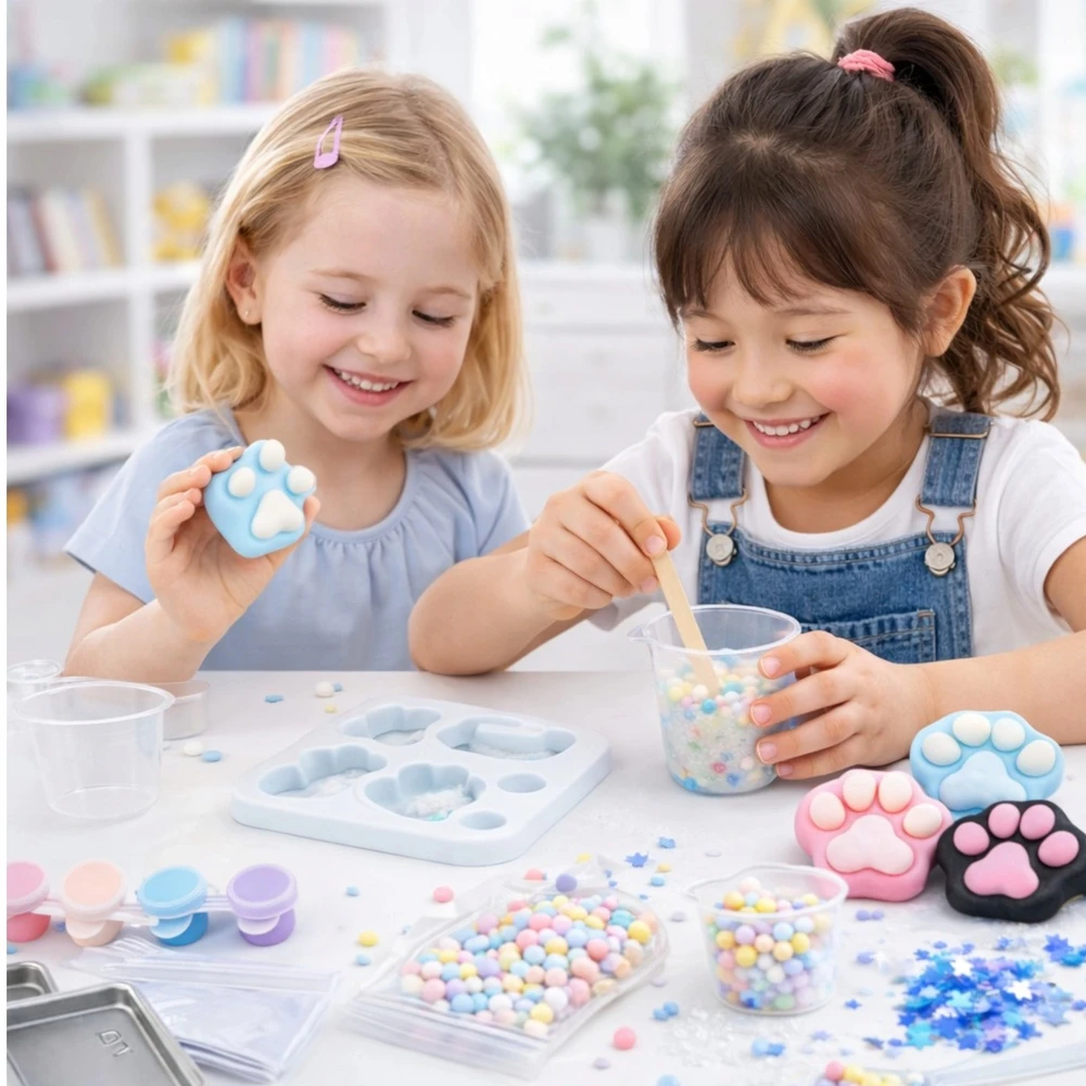 Toys RINKINYS VAIKAMS SUKURTI SQUISH SLIME GNIOTEK DIY KŪRYBINĘ DOVANA