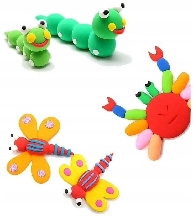 Toys SUPER CAY PLASTICINE MOLIS POLIMERINĖ PUTOS 12 SPALVŲ KŪRYBINGOS