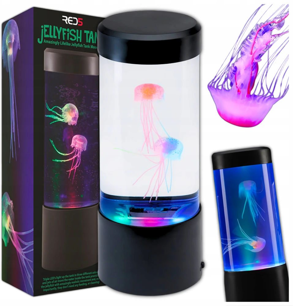 Toys4Boys Naktinė lempa Z MEDUZAMI Akwarium Kolorowe Podświetlenie LED Prezent Dziecka