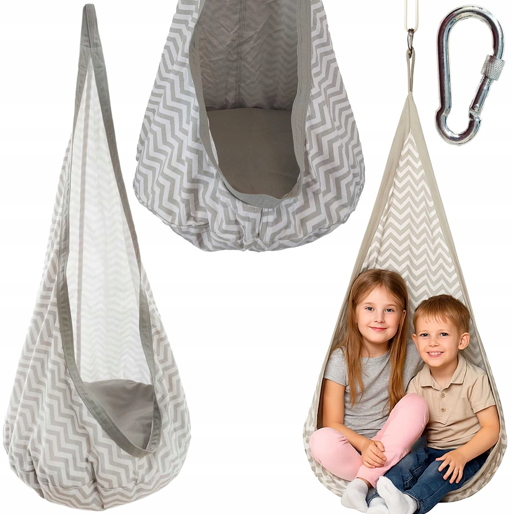 Toysplanet COCOON SWING 60KG KABANAMA KĖDĖ HAMAKAS PABAIGTA SUKURĖ SU PAGALVE 3+