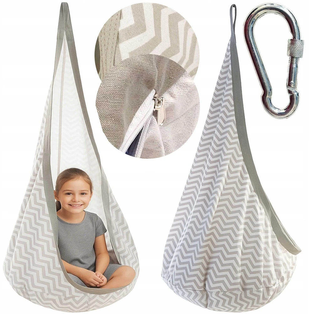 Toysplanet COCOON SWING 60KG KABANAMA KĖDĖ HAMAKAS PABAIGTA SUKURĖ SU PAGALVE 3+