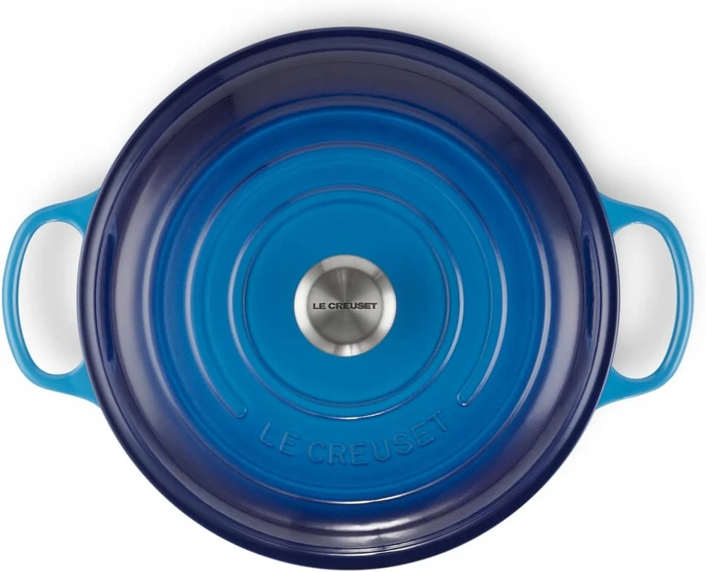 Tradicinis apvalus ketaus puodas Le Creuset 3,5 L 30 cm mėlynas