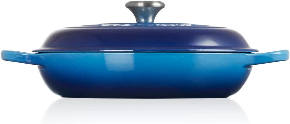 Tradicinis apvalus ketaus puodas Le Creuset 3,5 L 30 cm mėlynas