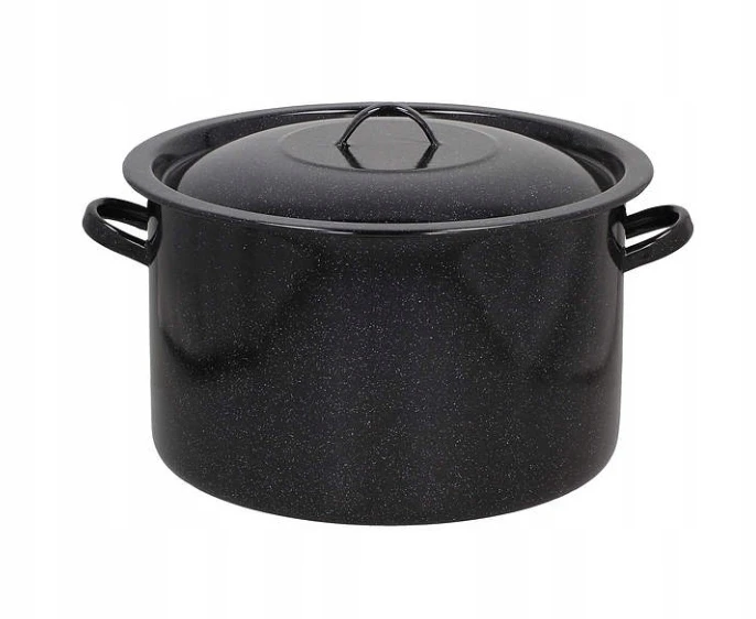 Tradicinis didelis emaliuotas puodas XXL Elo-Pol 31L su dangteliu 36cm, skirtas bigos