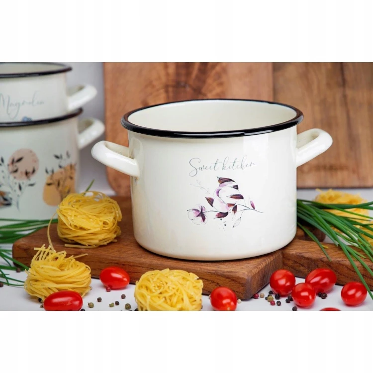 Tradicinis emaliuotas puodas Galicja Flores 20cm 4,4 l