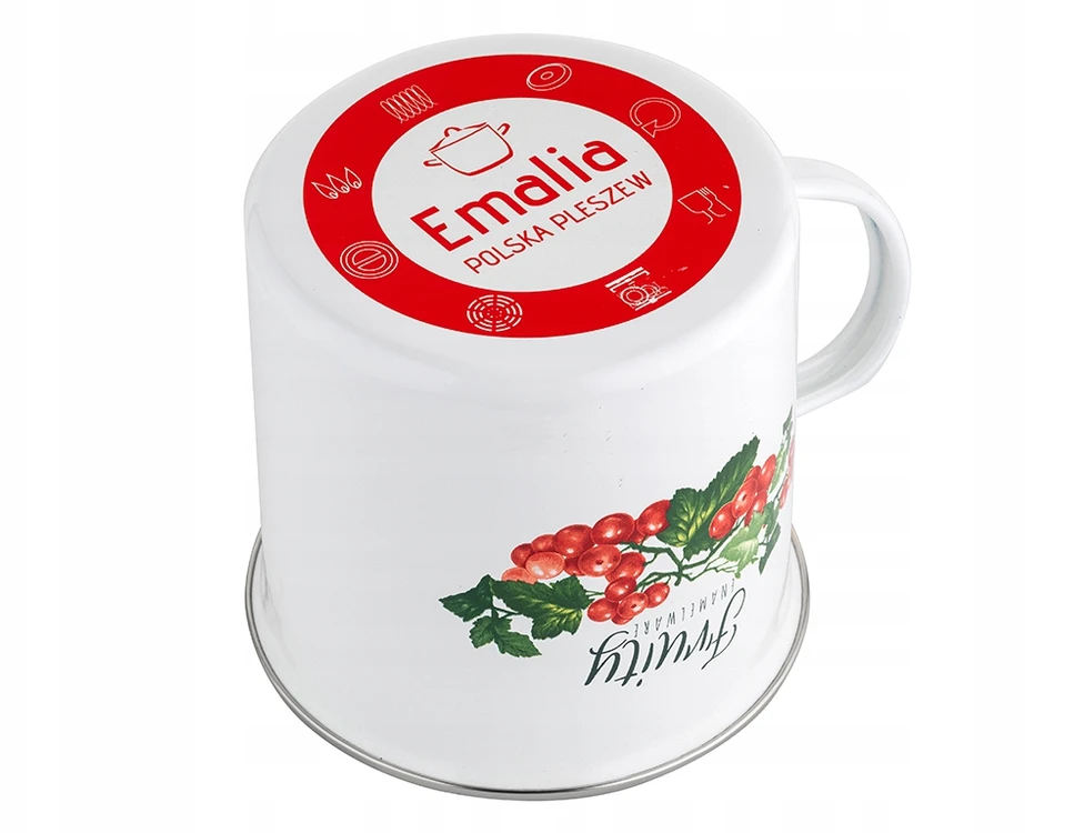Tradicinis emaliuotas puodelis Emalia Pleszew Kalina 12 cm 1,25 l puodelis