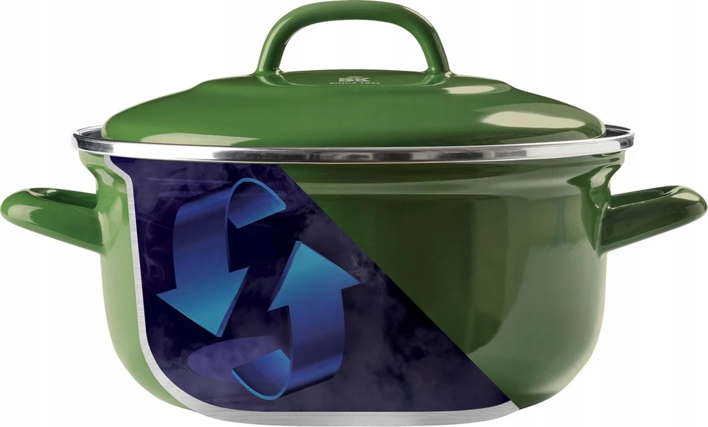 Tradicinis emaliuoto plieno puodas 24 cm žalias BK Holland Indigo 4,2l
