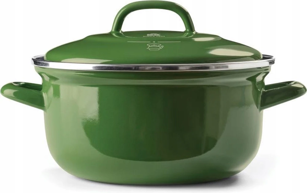 Tradicinis emaliuoto plieno puodas 24 cm žalias BK Holland Indigo 4,2l