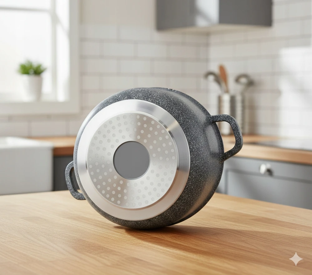 TRADICINIS MARMULINIS PUODAS 10 L INDUKCIJAI IR DUJINĖMS Ø28 CM HOFFNER