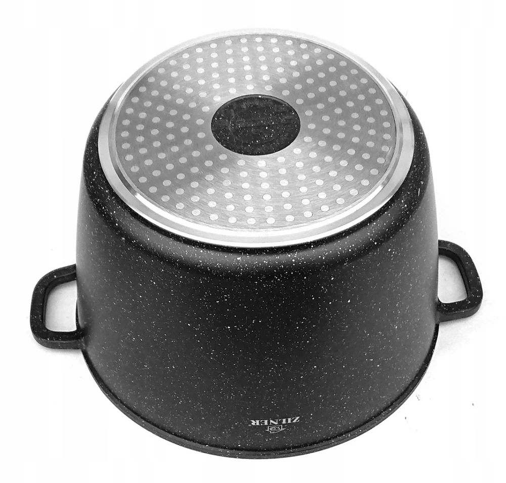 TRADICINIS MARMURINIS PUODAS AUKŠTIS 10L INDUKCINĖS DUJOS 28 cm JUODOS