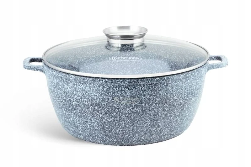 Tradicinis marmurinis puodas Edenberg 6.8L dujų indukcija 28cm su dangteliu