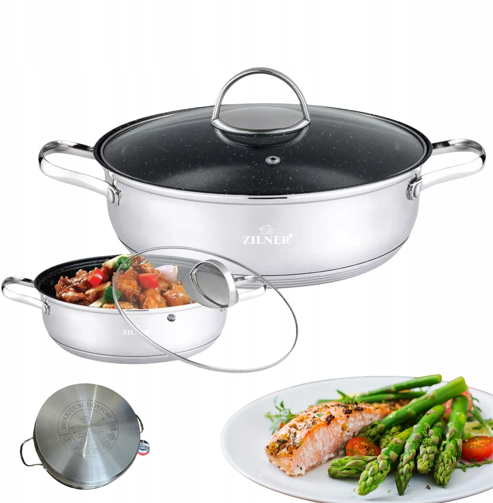 Tradicinis puodas 28 cm Zilner 6,0 l plieninė nelipni danga ZL-7405