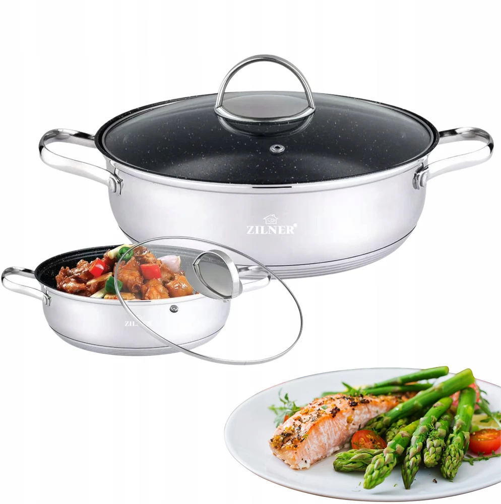 Tradicinis puodas 28 cm Zilner 6,0 l plieninė nelipni danga ZL-7405