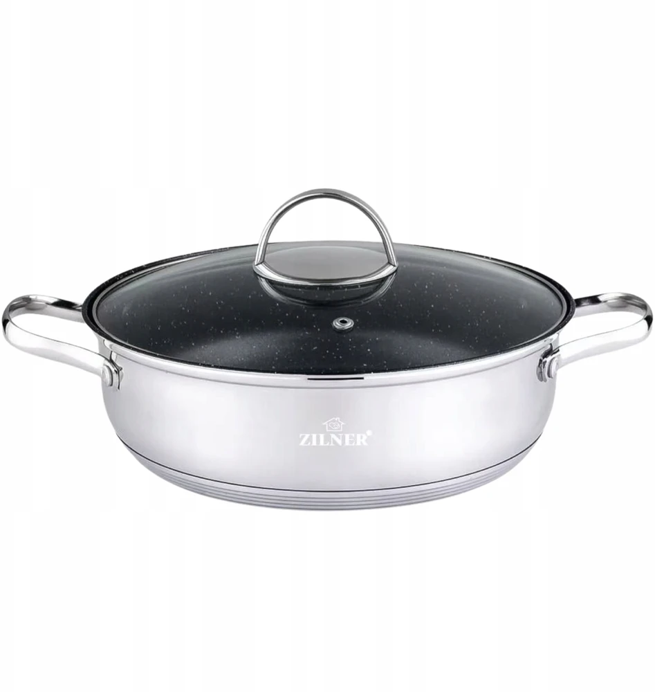 Tradicinis puodas 28 cm Zilner 6,0 l plieninė nelipni danga ZL-7405