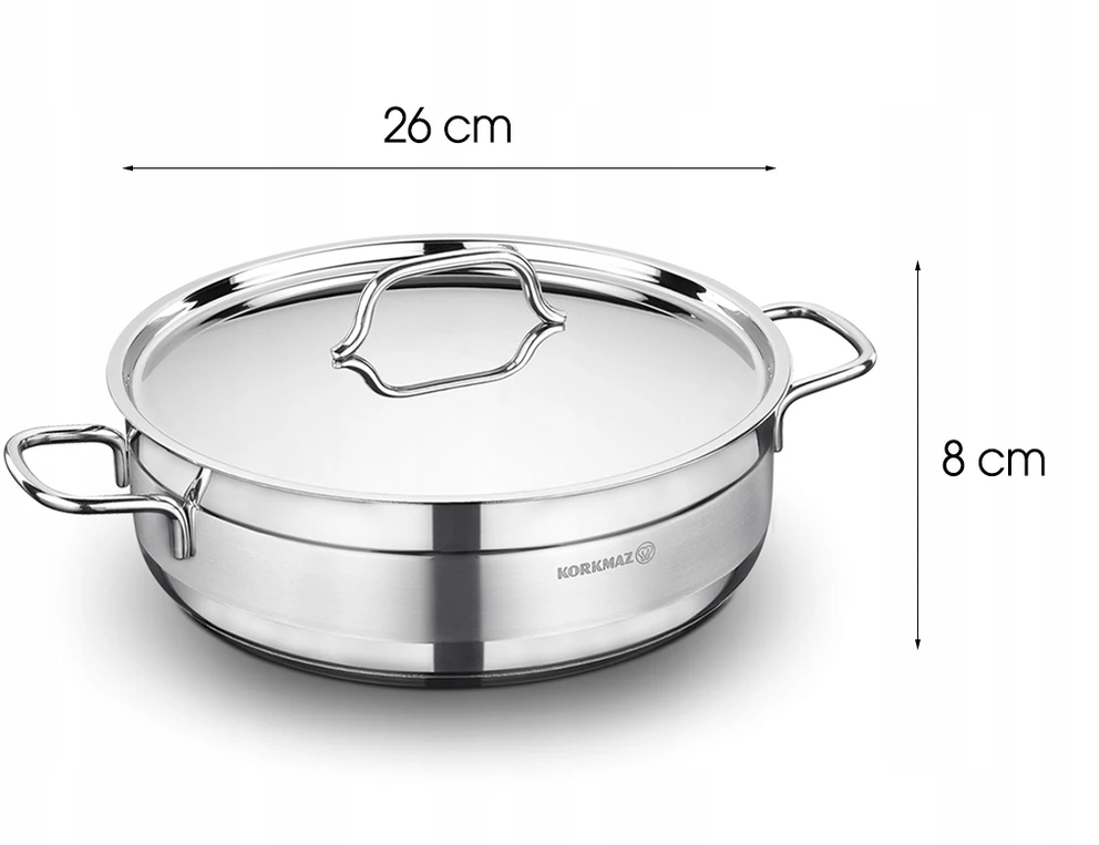 Indukcinis puodas troškinimui Korkmaz Alfa Low Ø26cm, KRA1024, 4.2 l