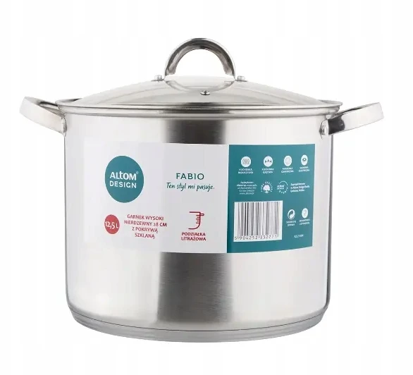 Tradicinis puodas Altom Design Fabio Induction Nerūdijantis plienas 12,5L