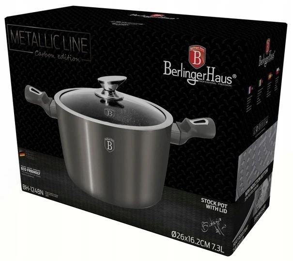 TRADICINIS PUODAS BERLINGER HAUS 26CM 7.3L ANGLES SU STIKLINIO DANGIU