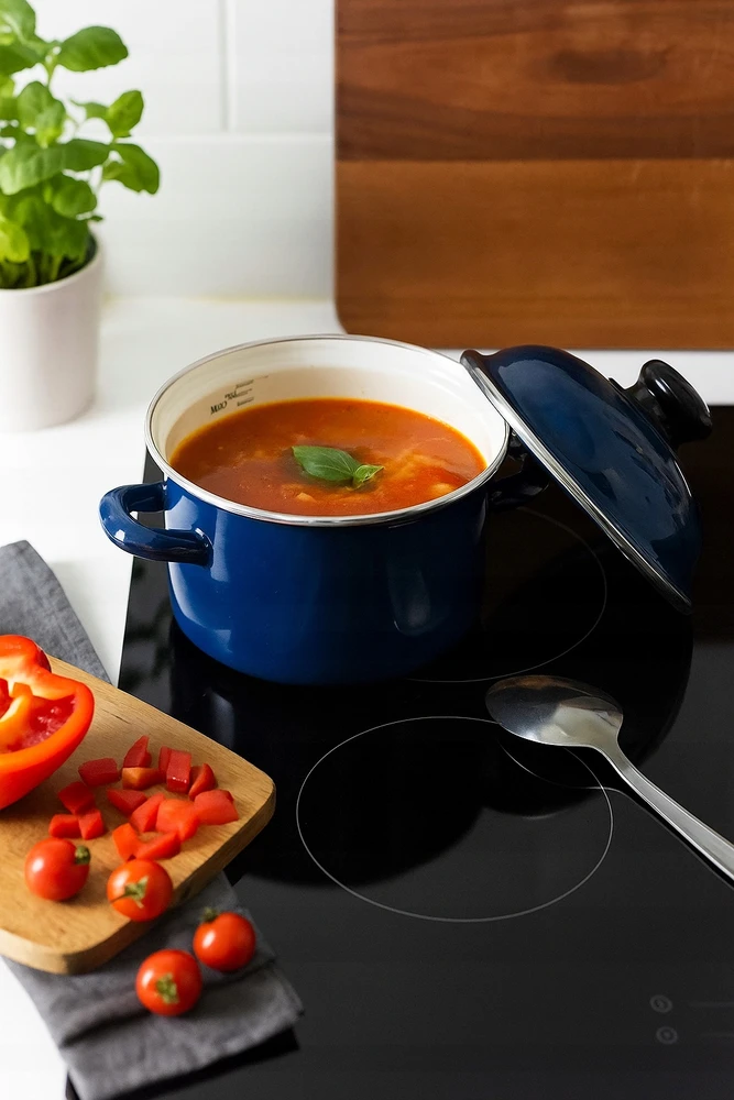 Tradicinis puodas ELO Royalblau MAŽAS 16cm 1,8L emaliuotas BE nikelio