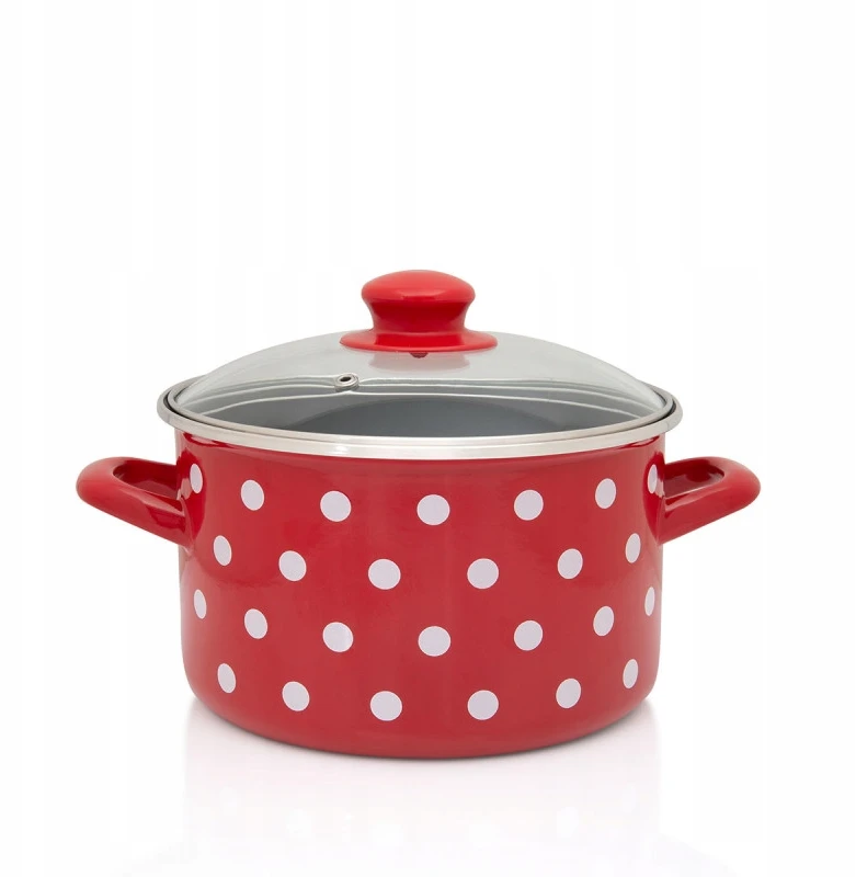 Tradicinis puodas Metalac Dots on red 2 l