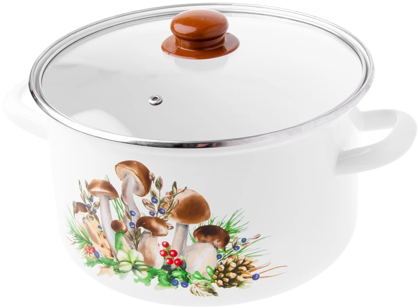 Tradicinis puodas OdeloOD 5053 grybai 24 CM 6 L emaliuoti